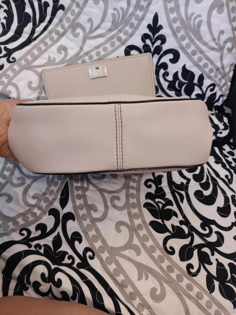 kate spade cream saddle crossbody with gold-tone logo